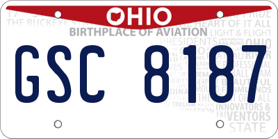 OH license plate GSC8187