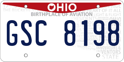 OH license plate GSC8198