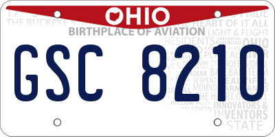 OH license plate GSC8210