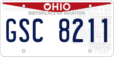 OH license plate GSC8211