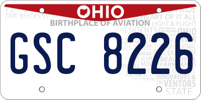 OH license plate GSC8226