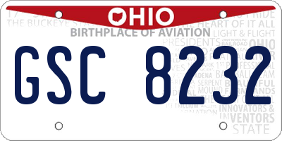OH license plate GSC8232