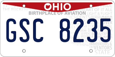 OH license plate GSC8235