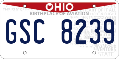 OH license plate GSC8239