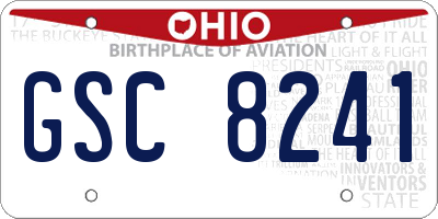 OH license plate GSC8241