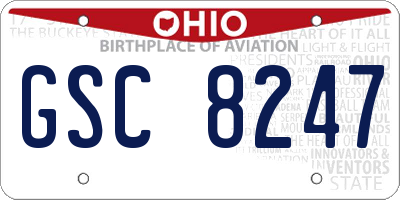 OH license plate GSC8247