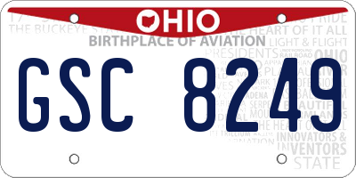 OH license plate GSC8249