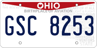 OH license plate GSC8253
