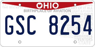 OH license plate GSC8254