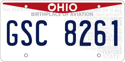 OH license plate GSC8261