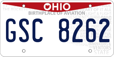 OH license plate GSC8262