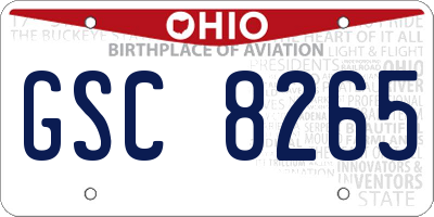 OH license plate GSC8265
