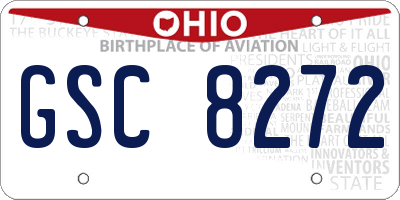 OH license plate GSC8272