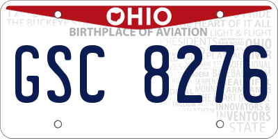 OH license plate GSC8276