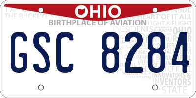 OH license plate GSC8284