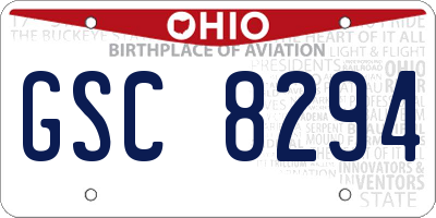 OH license plate GSC8294