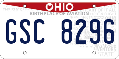 OH license plate GSC8296