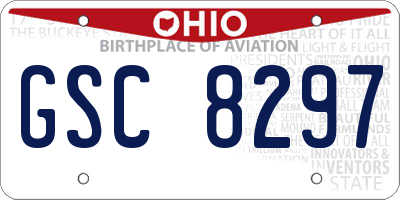 OH license plate GSC8297