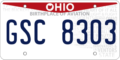 OH license plate GSC8303