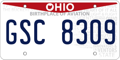 OH license plate GSC8309