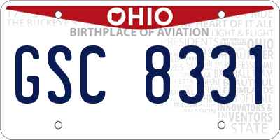 OH license plate GSC8331