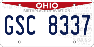 OH license plate GSC8337