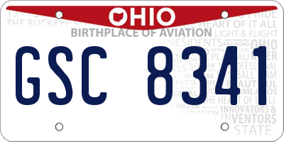 OH license plate GSC8341