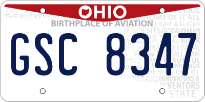 OH license plate GSC8347