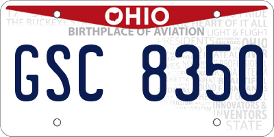 OH license plate GSC8350