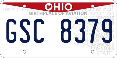 OH license plate GSC8379