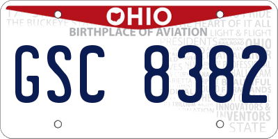 OH license plate GSC8382