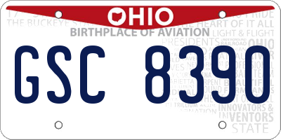 OH license plate GSC8390