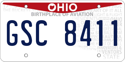 OH license plate GSC8411