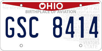 OH license plate GSC8414