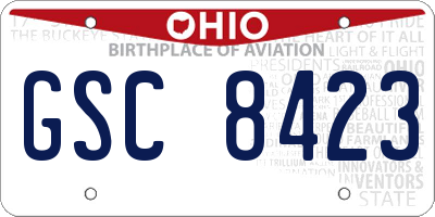 OH license plate GSC8423