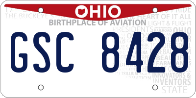 OH license plate GSC8428