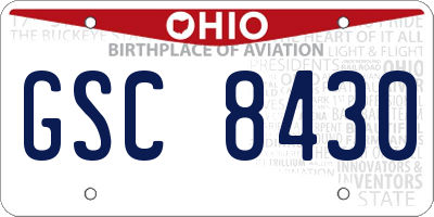 OH license plate GSC8430