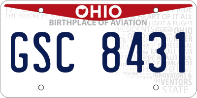 OH license plate GSC8431