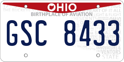 OH license plate GSC8433