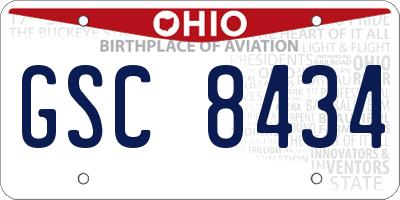 OH license plate GSC8434