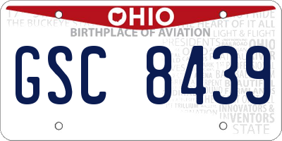 OH license plate GSC8439