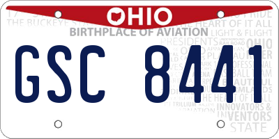 OH license plate GSC8441