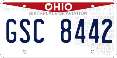 OH license plate GSC8442