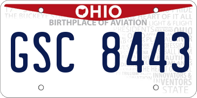 OH license plate GSC8443