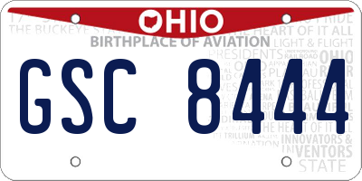 OH license plate GSC8444