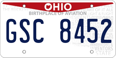 OH license plate GSC8452