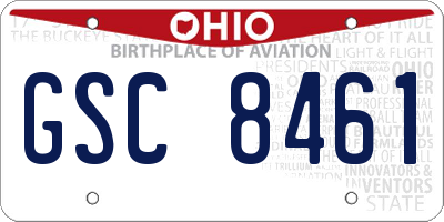 OH license plate GSC8461