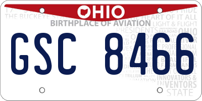 OH license plate GSC8466