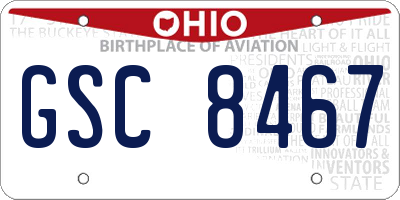 OH license plate GSC8467