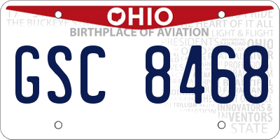 OH license plate GSC8468